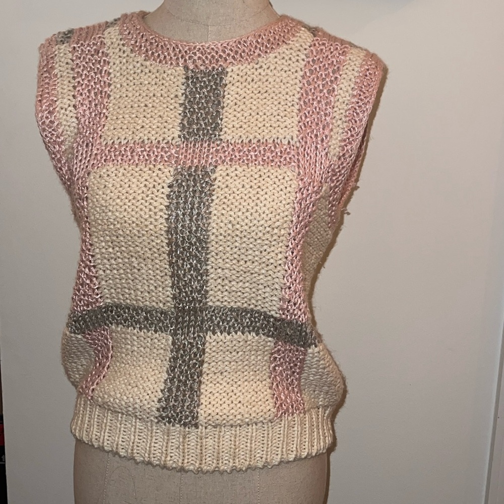 Vintage Margules Hand Knit Sleeveless Sweater Vest - Medium